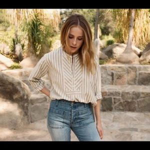 Doen Starboard Raw Silk Striped Tunic Size XS